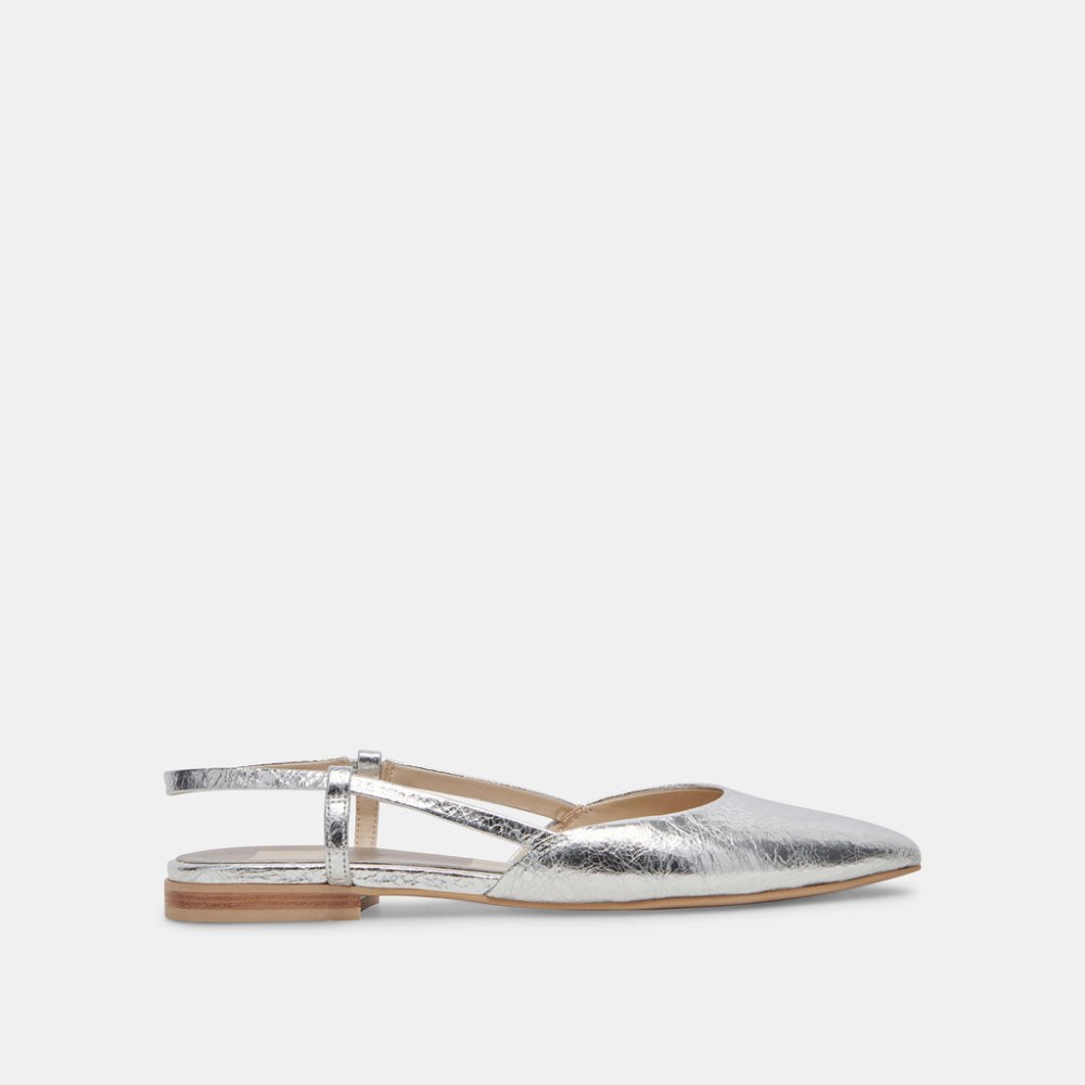 Dolce Vita Narah Flats Silver Metallic Leather