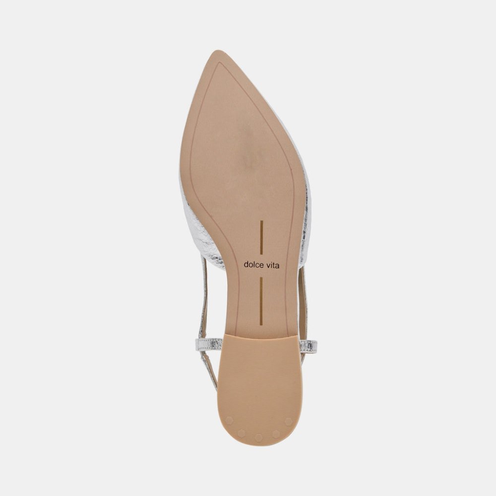 Dolce Vita Narah Flats Silver Metallic Leather