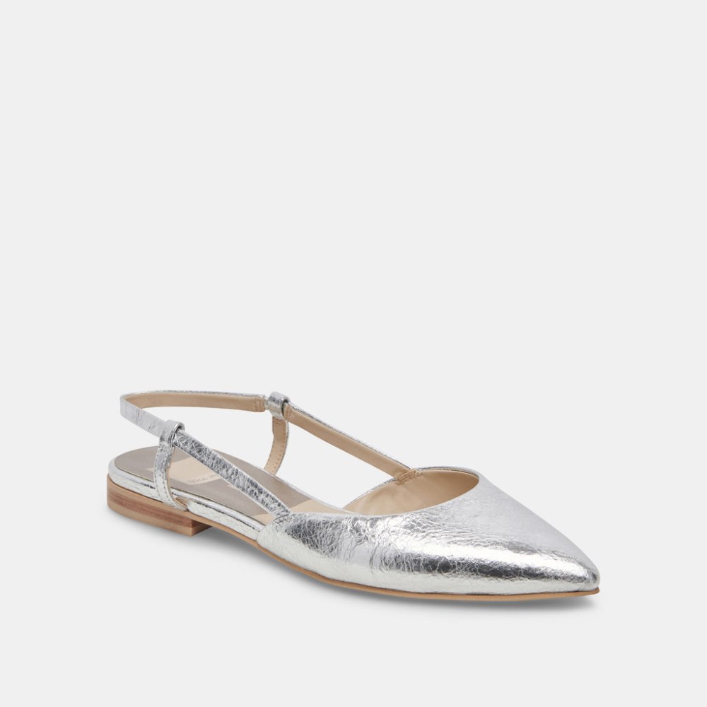 Dolce Vita Narah Flats Silver Metallic Leather