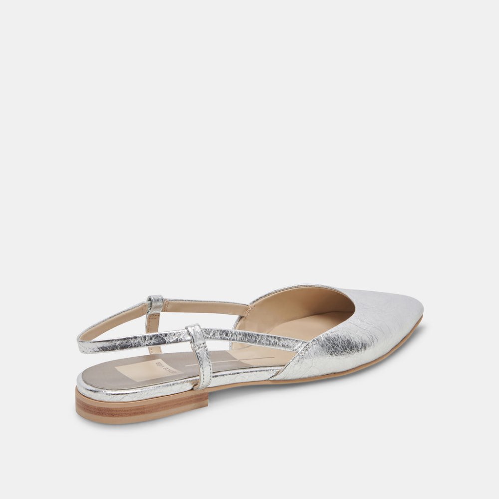 Dolce Vita Narah Flats Silver Metallic Leather
