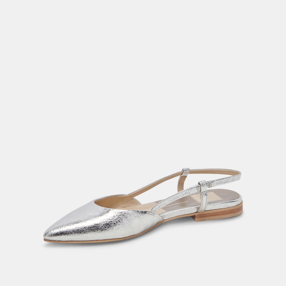 Dolce Vita Narah Flats Silver Metallic Leather