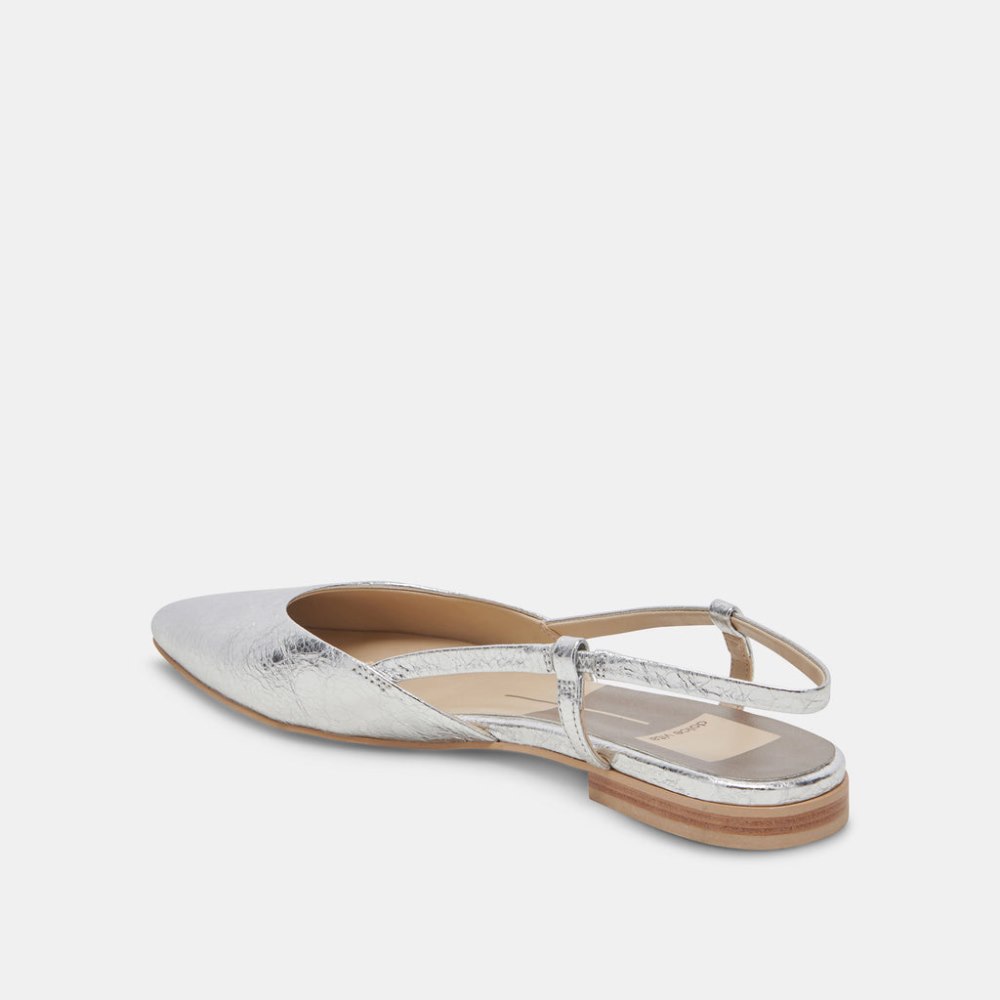 Dolce Vita Narah Flats Silver Metallic Leather