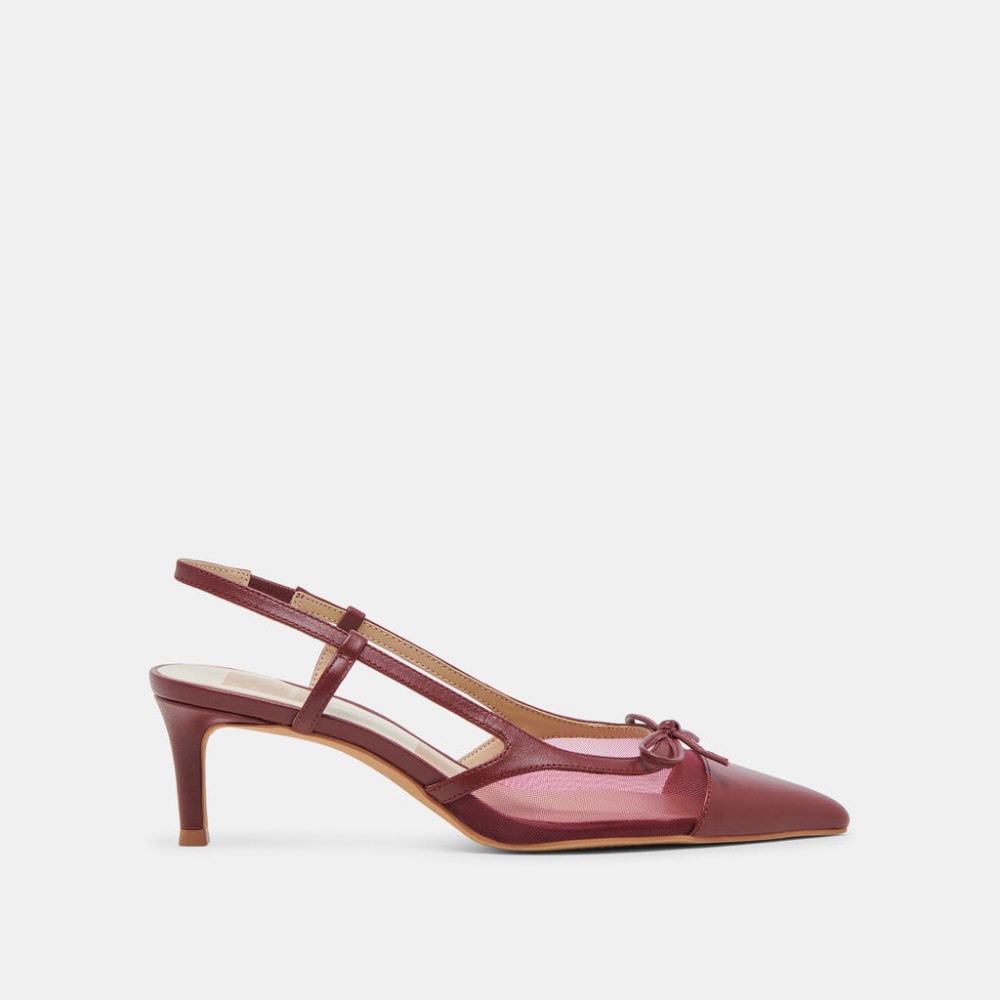 Dolce Vita Kandi Heels Maroon Mesh