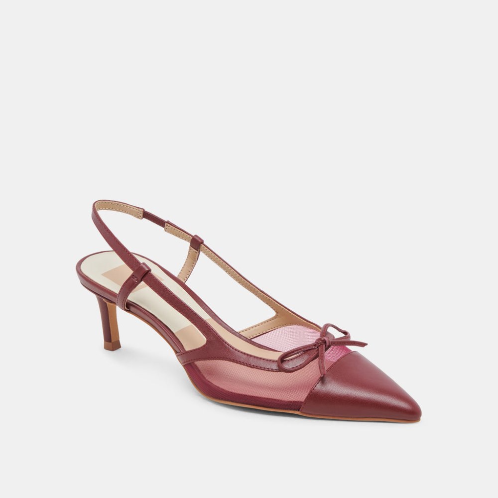 Dolce Vita Kandi Heels Maroon Mesh