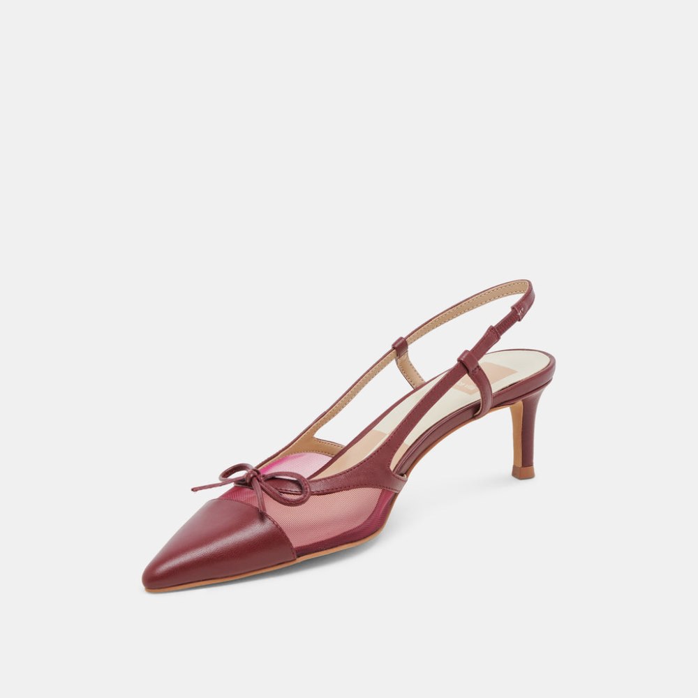 Dolce Vita Kandi Heels Maroon Mesh