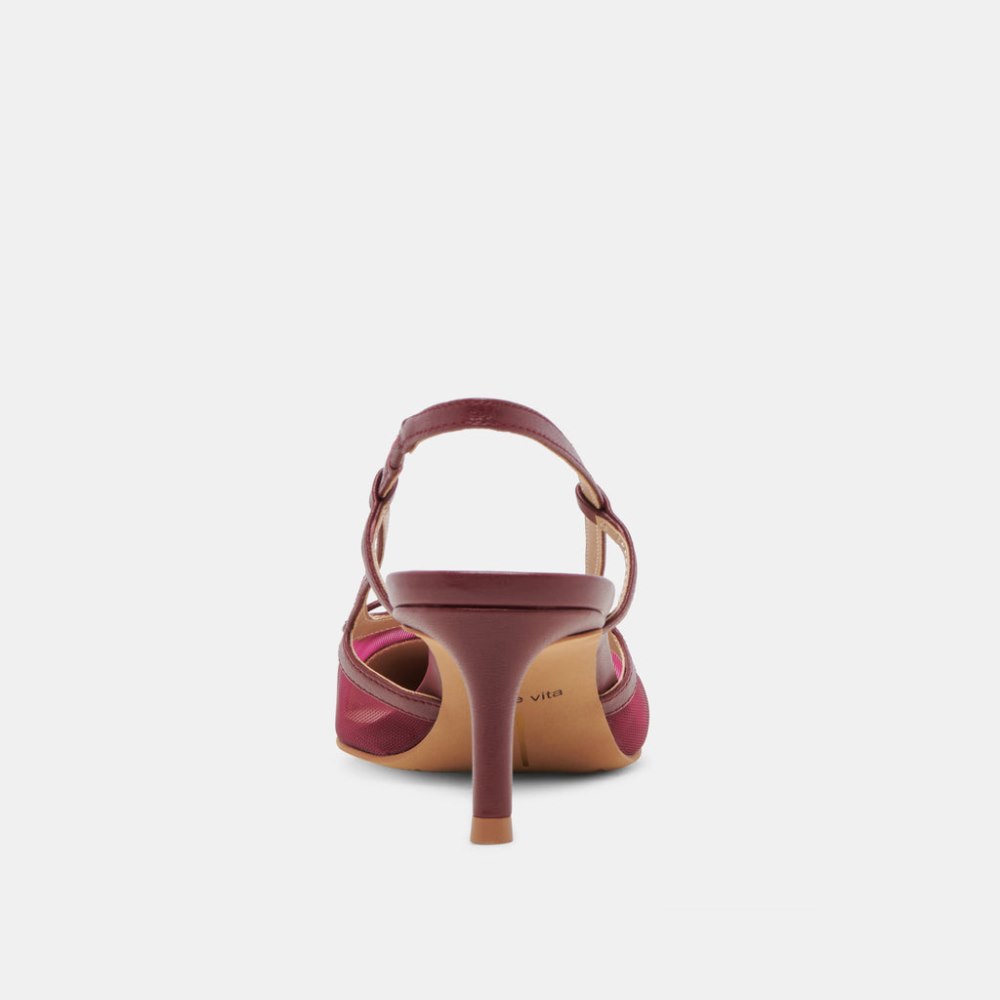 Dolce Vita Kandi Heels Maroon Mesh