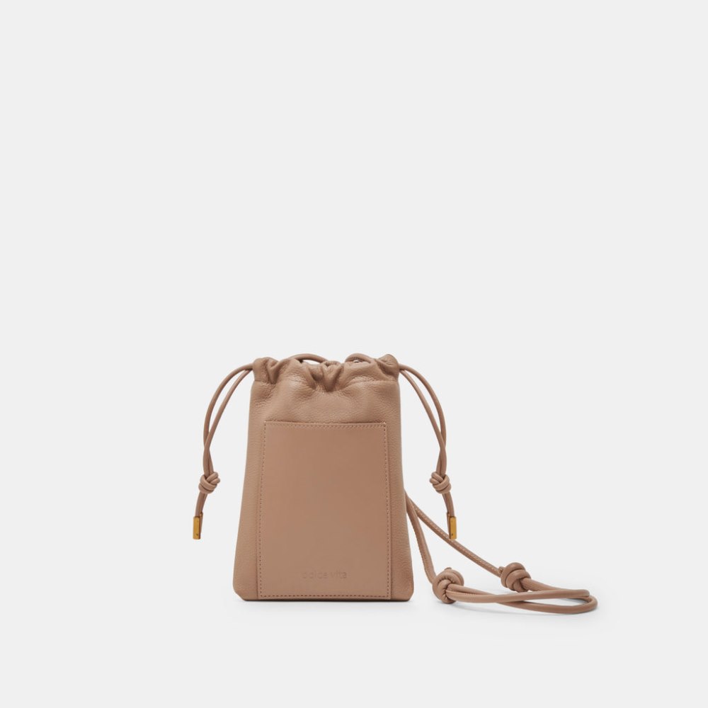 Dolce Vita Evie Crossbody Pouch Cafe Leather