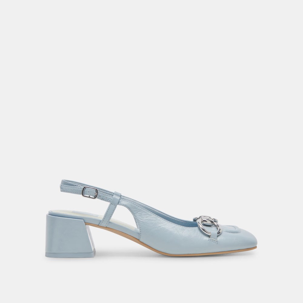 Dolce Vita Melli Heels Sky Blue Crinkle Patent