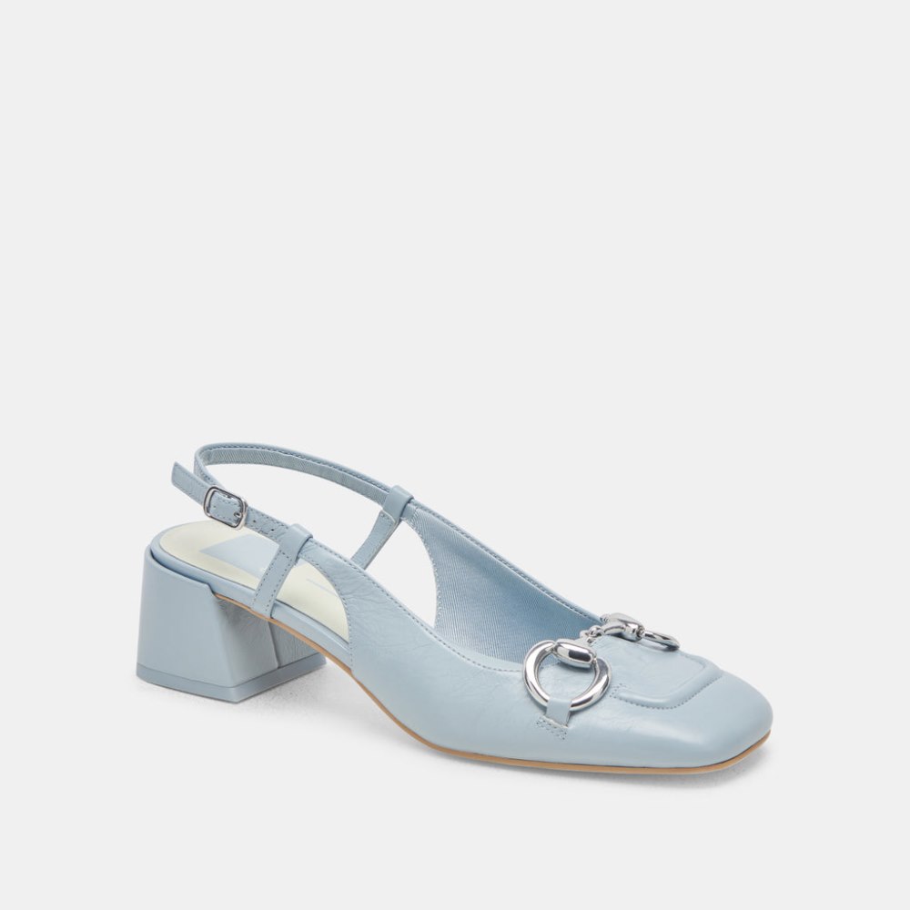 Dolce Vita Melli Heels Sky Blue Crinkle Patent