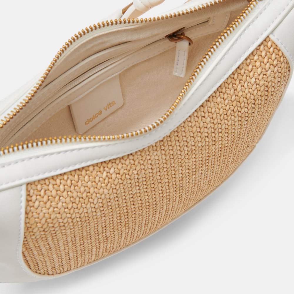 Dolce Vita Eleanor Shoulder Bag Natural Raffia