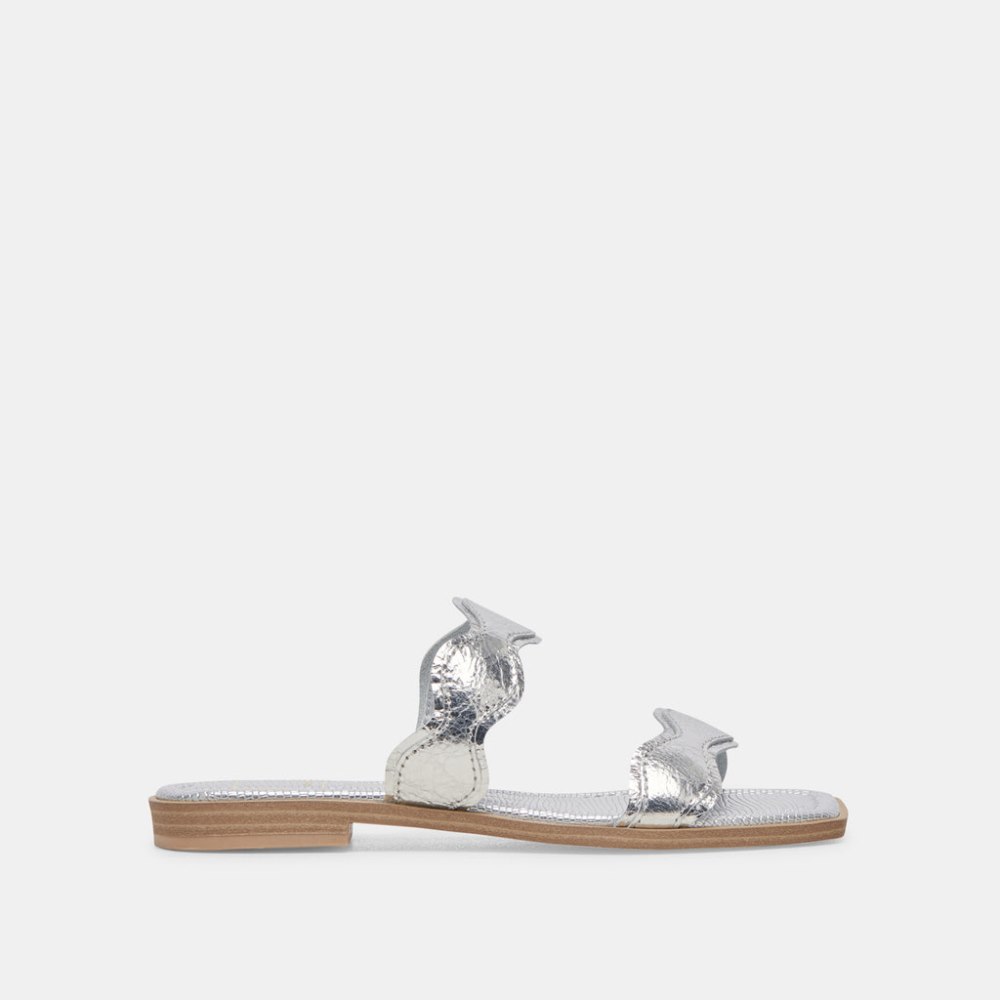 Dolce Vita Ilva Sandals Silver Distressed Leather