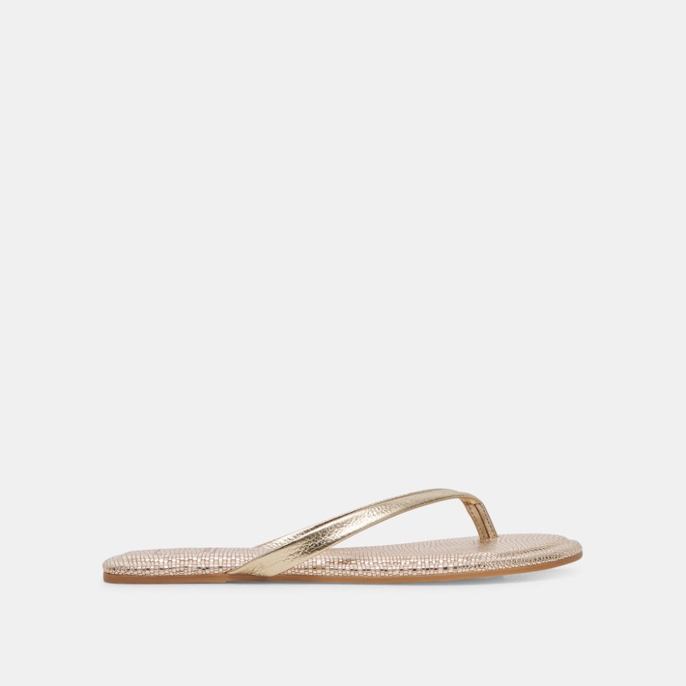 Dolce Vita Layney Sandals Light Gold Metallic Leather