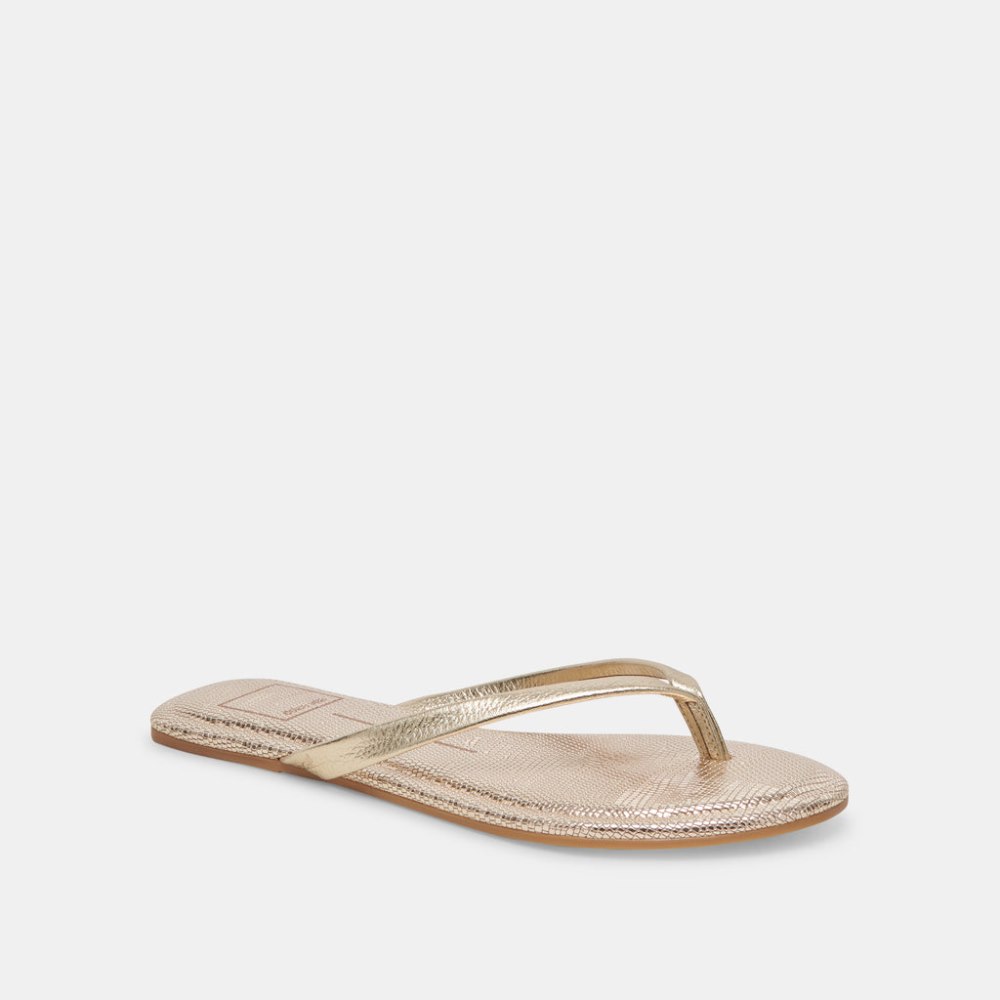 Dolce Vita Layney Sandals Light Gold Metallic Leather