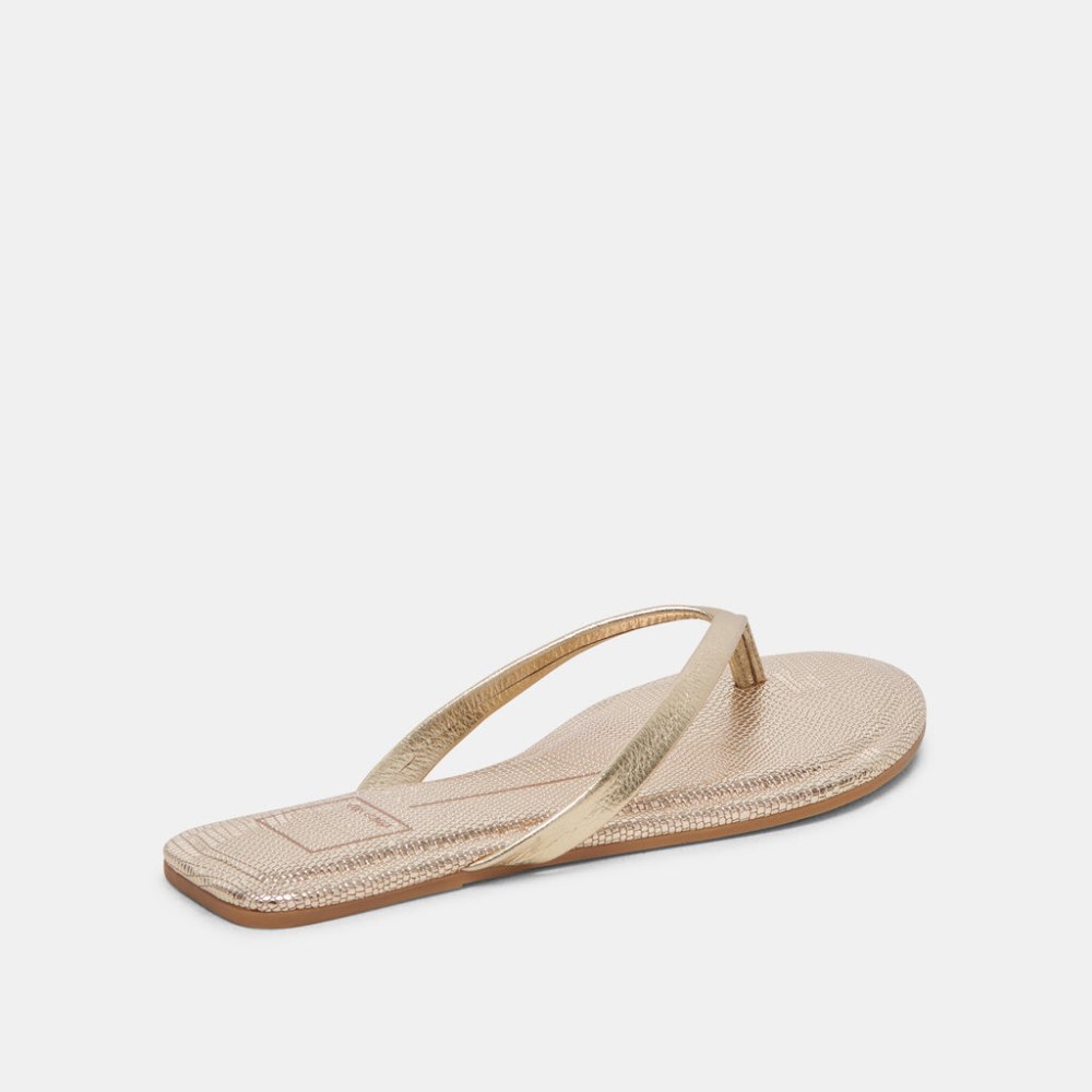 Dolce Vita Layney Sandals Light Gold Metallic Leather