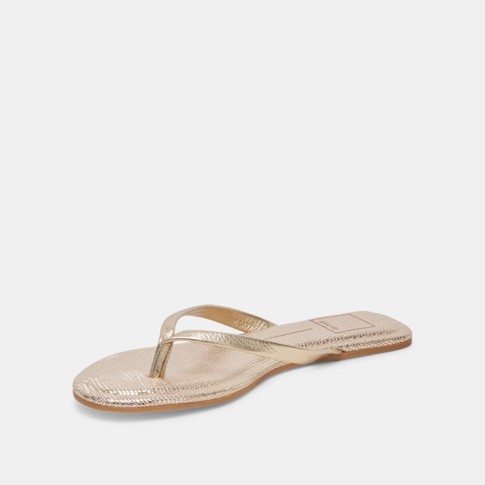 Dolce Vita Layney Sandals Light Gold Metallic Leather