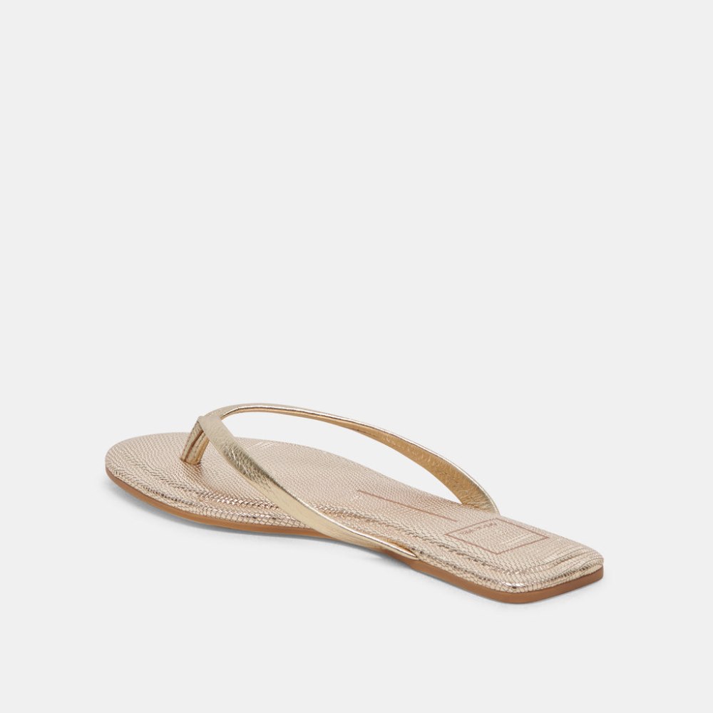 Dolce Vita Layney Sandals Light Gold Metallic Leather