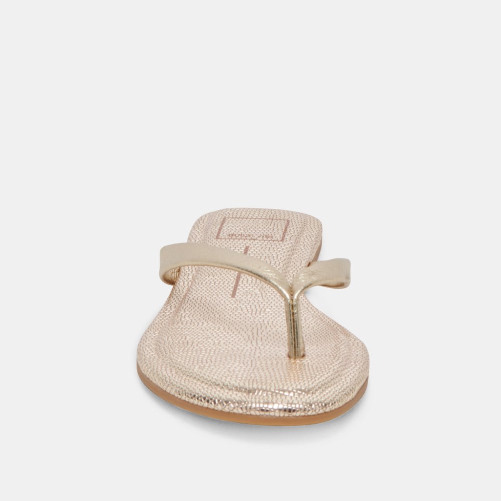 Dolce Vita Layney Sandals Light Gold Metallic Leather