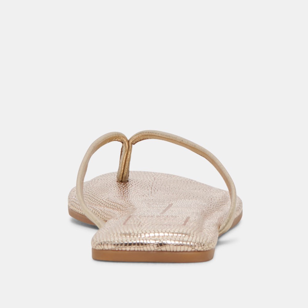 Dolce Vita Layney Sandals Light Gold Metallic Leather