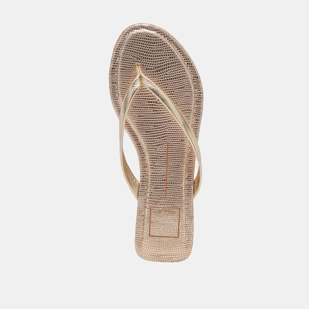 Dolce Vita Layney Sandals Light Gold Metallic Leather