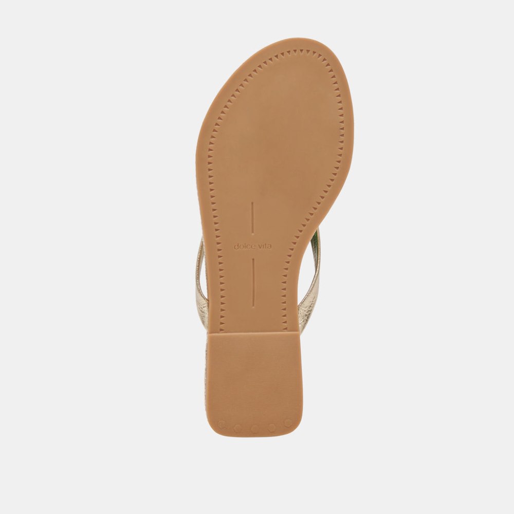 Dolce Vita Layney Sandals Light Gold Metallic Leather
