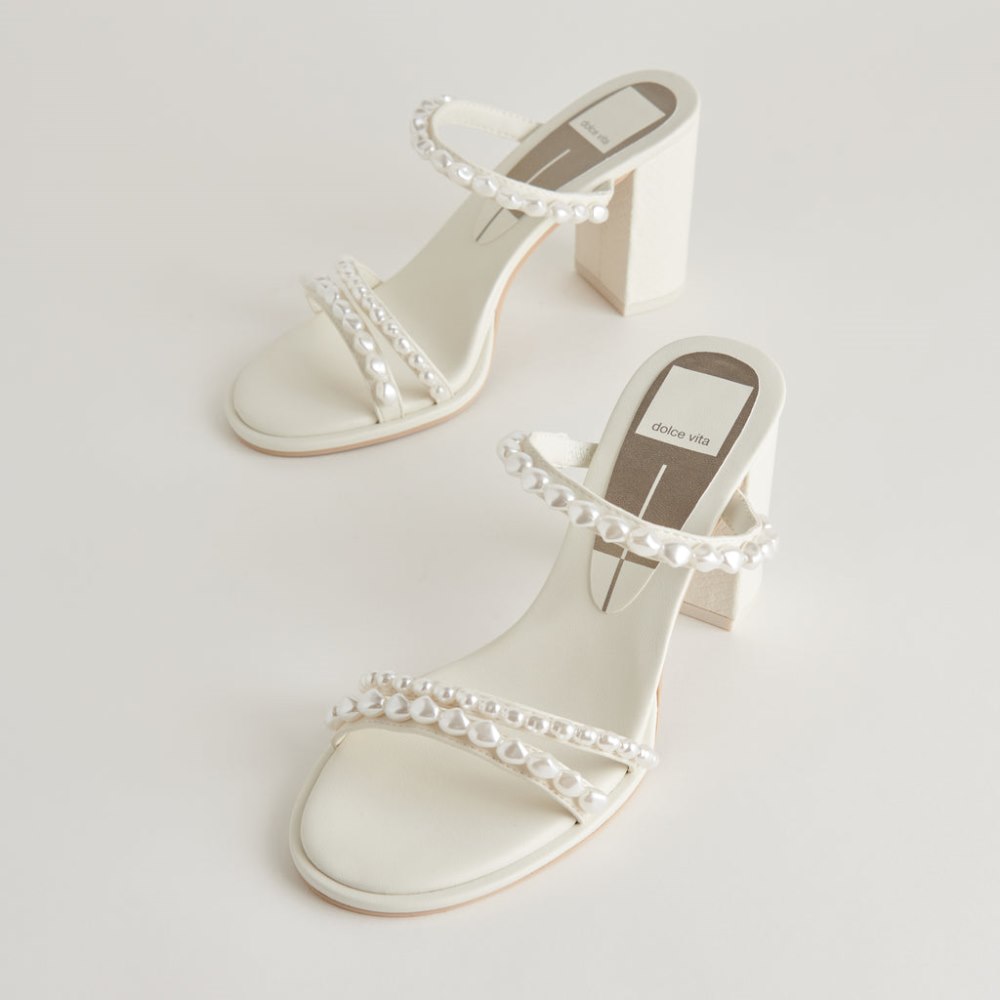 Dolce Vita Barrit Pearl Heels Vanilla Pearls