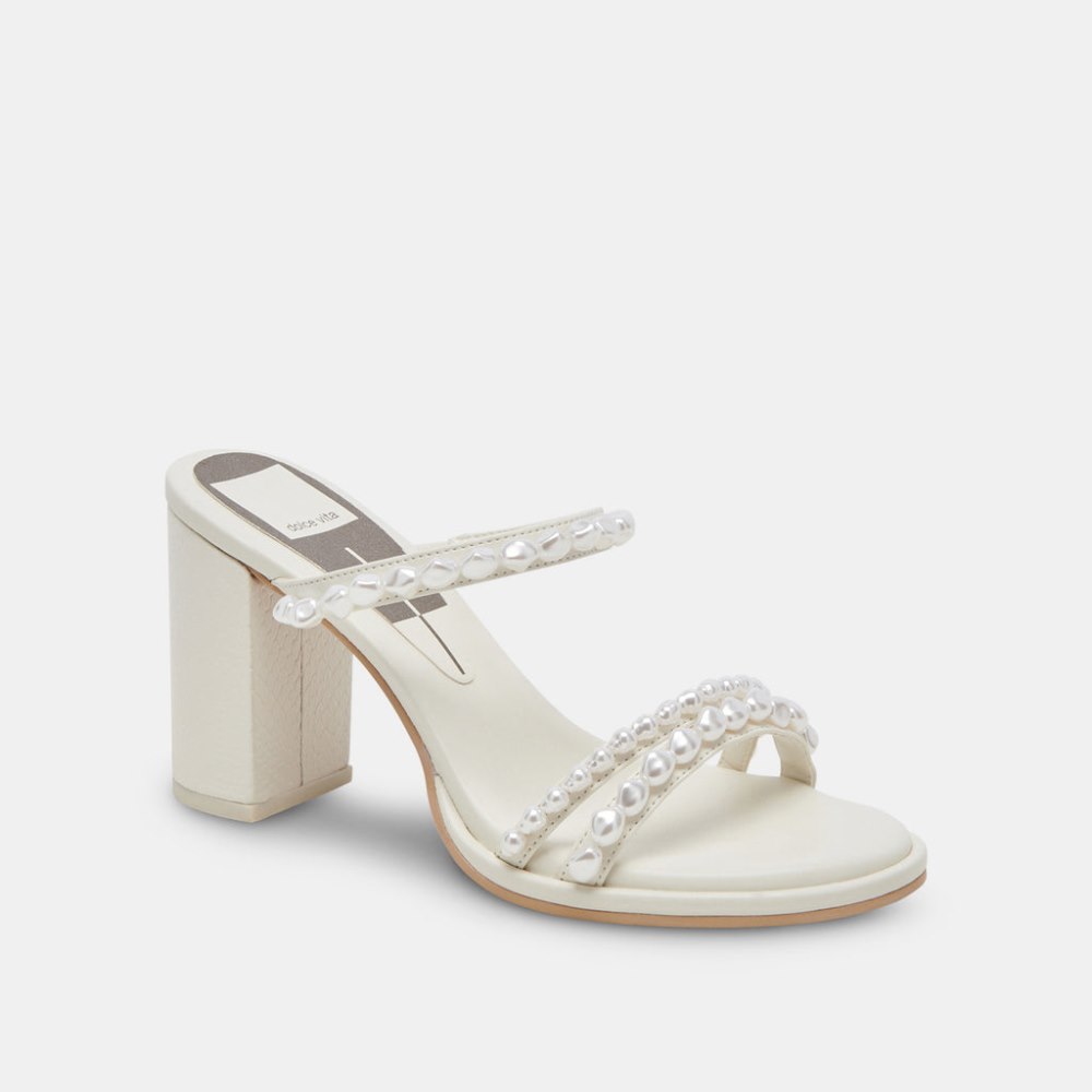 Dolce Vita Barrit Pearl Heels Vanilla Pearls