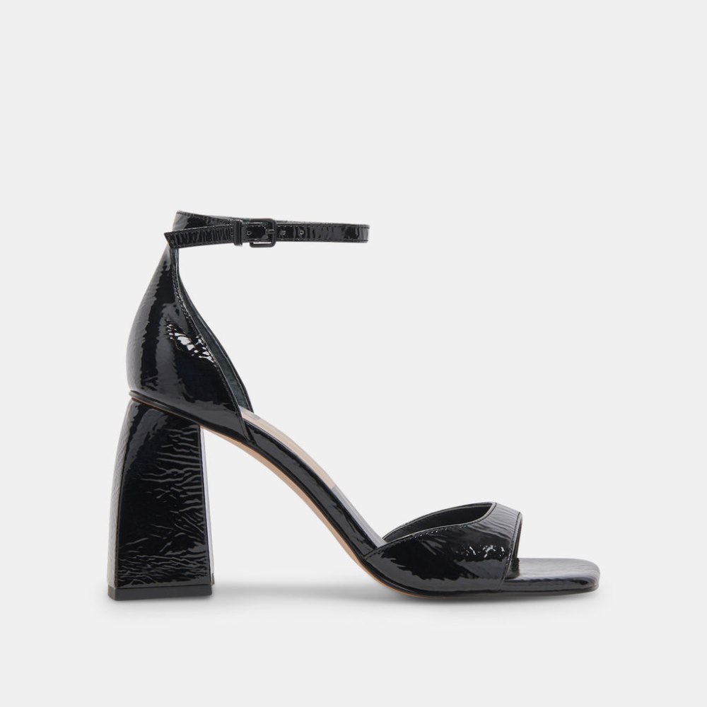 Dolce Vita Janey Heels Midnight Crinkle Patent