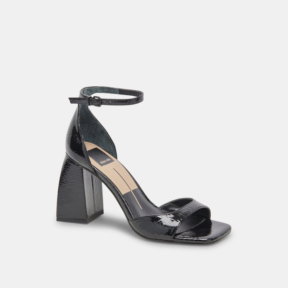 Dolce Vita Janey Heels Midnight Crinkle Patent