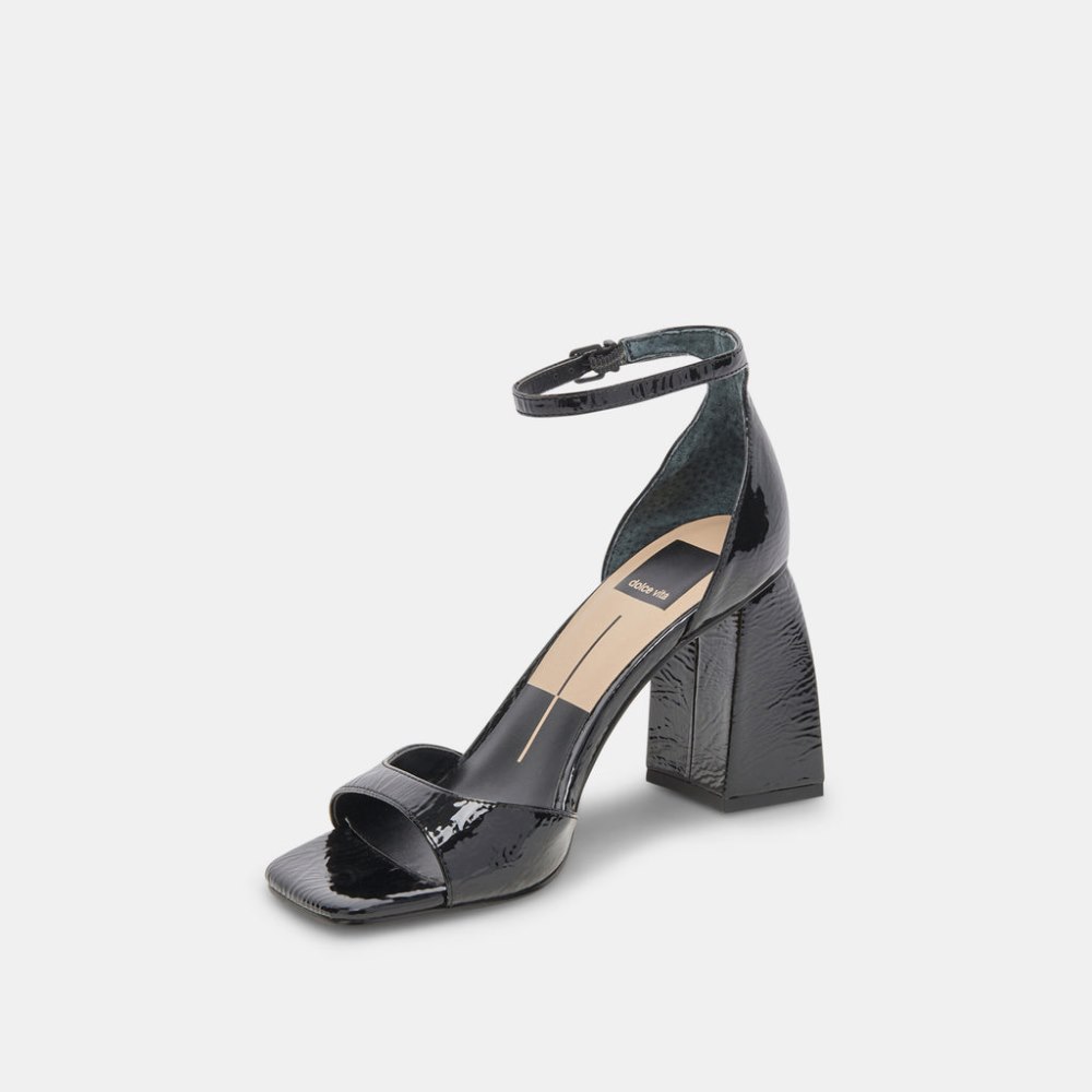 Dolce Vita Janey Heels Midnight Crinkle Patent
