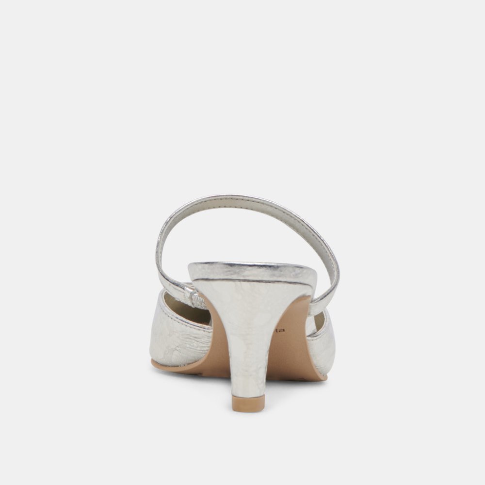 Dolce Vita Kanika Mid Heels Silver Distressed Leather