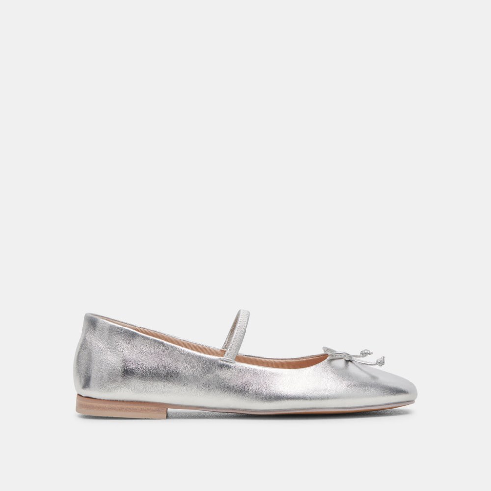 Dolce Vita Carin Ballet Flats Silver Metallic Leather