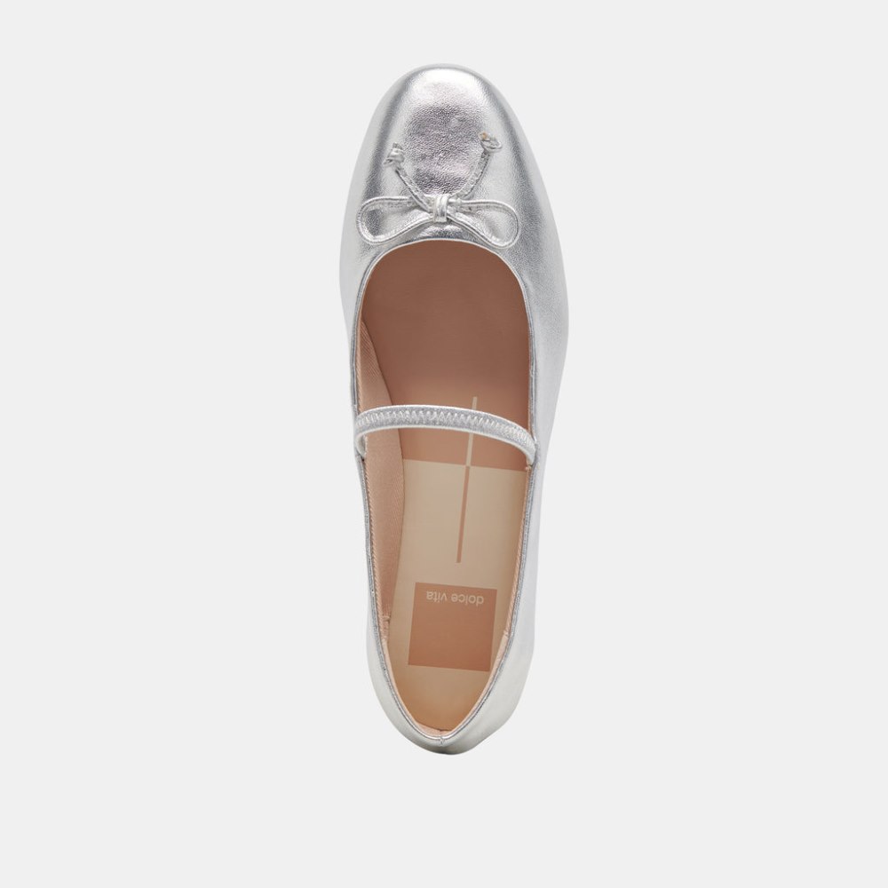 Dolce Vita Carin Ballet Flats Silver Metallic Leather