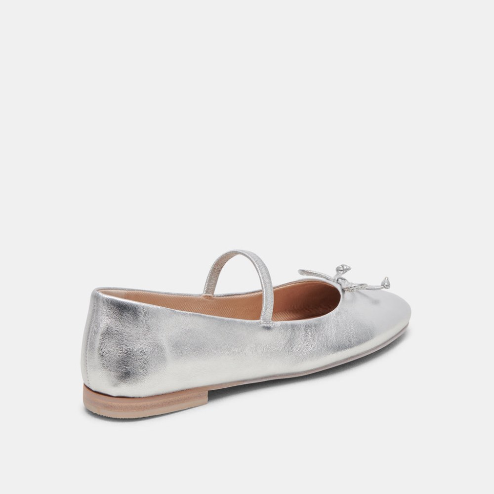 Dolce Vita Carin Ballet Flats Silver Metallic Leather