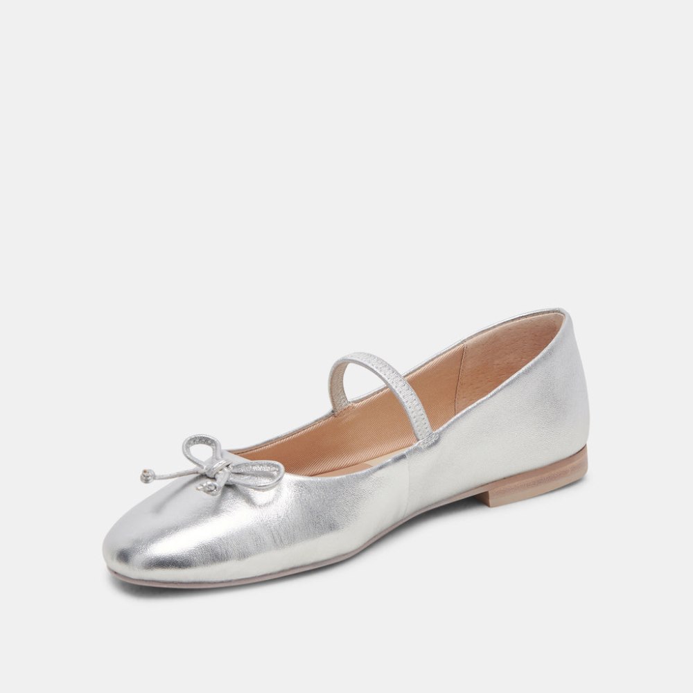 Dolce Vita Carin Ballet Flats Silver Metallic Leather