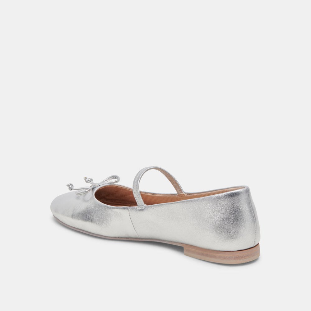Dolce Vita Carin Ballet Flats Silver Metallic Leather