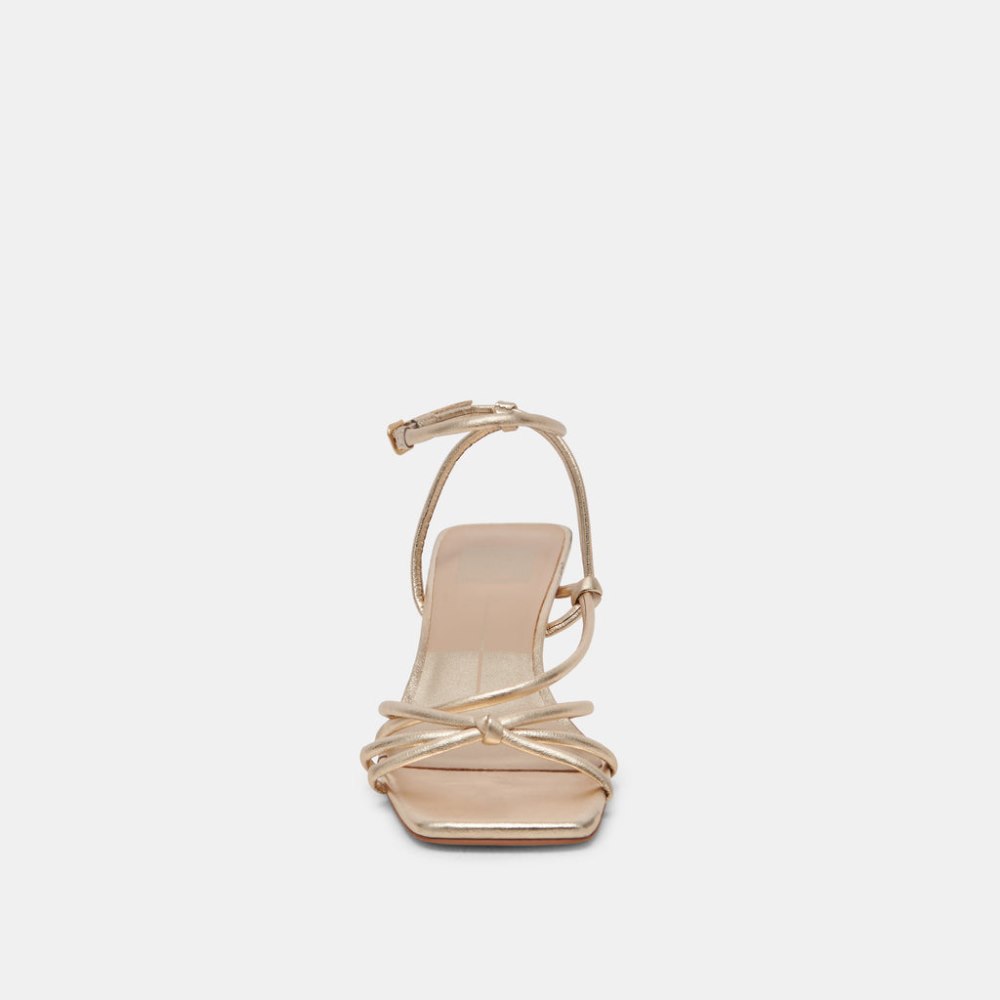 Dolce Vita Bev Wide Heels Gold Metallic Leather