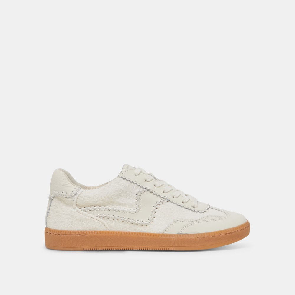 Dolce Vita Notice Stitch Sneakers Ivory Calf Hair