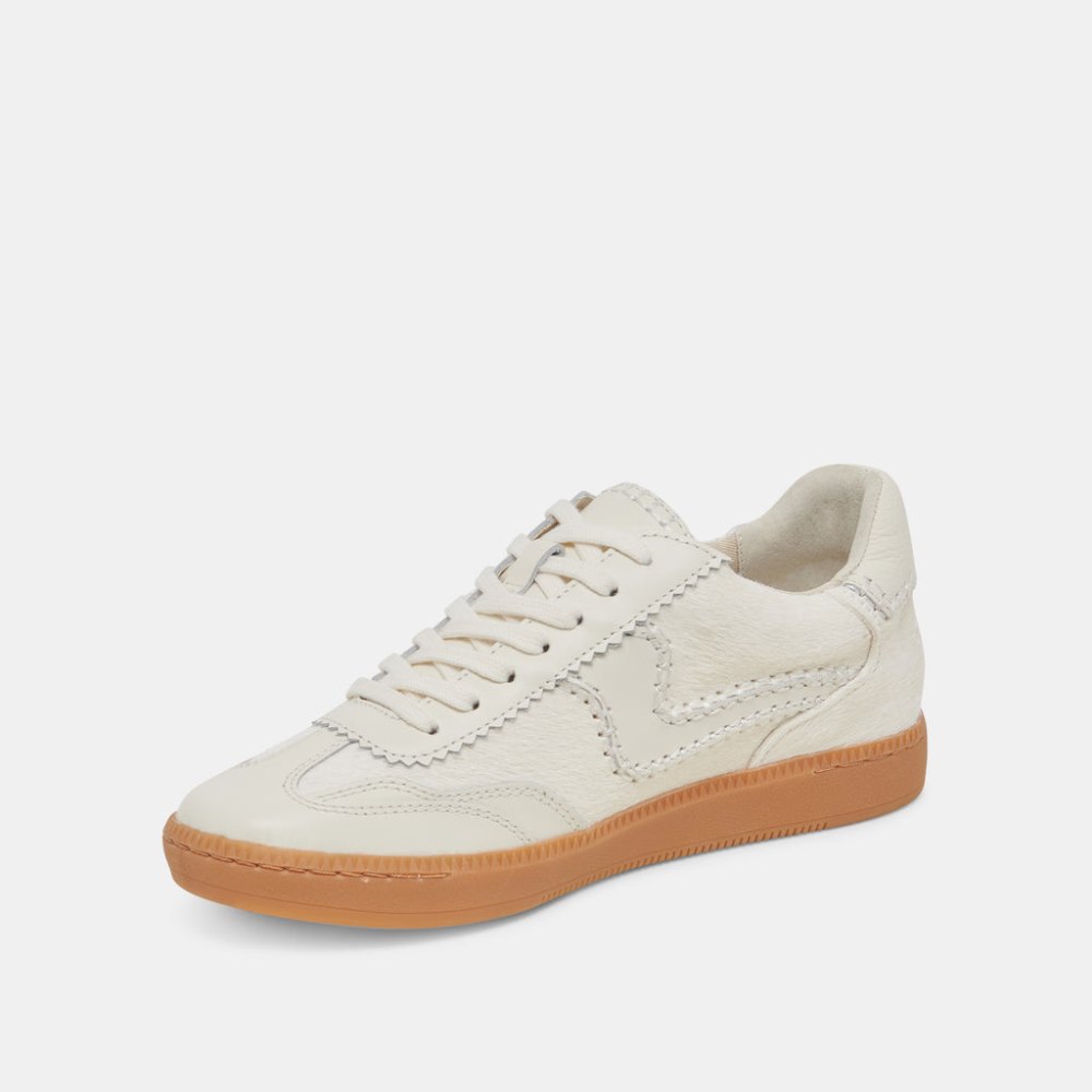 Dolce Vita Notice Stitch Sneakers Ivory Calf Hair