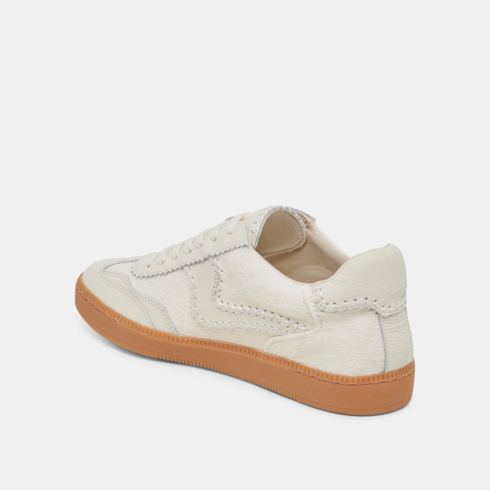 Dolce Vita Notice Stitch Sneakers Ivory Calf Hair