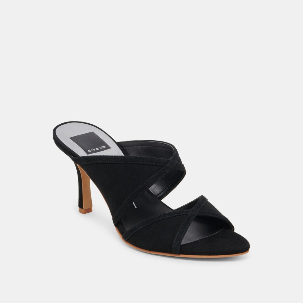 Dolce Vita Mandel Heels Onyx Suede