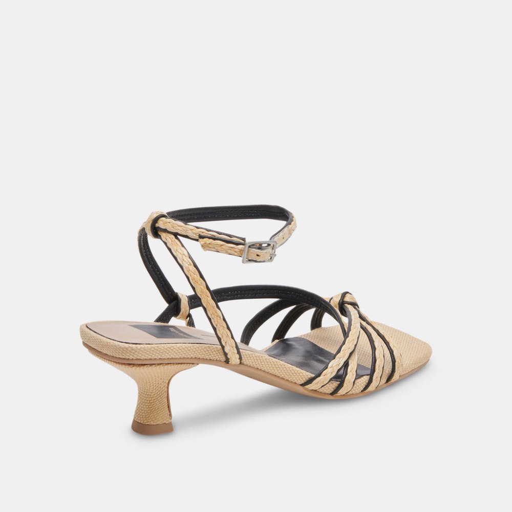 Dolce Vita Bev Braid Heels Black Natural Jute