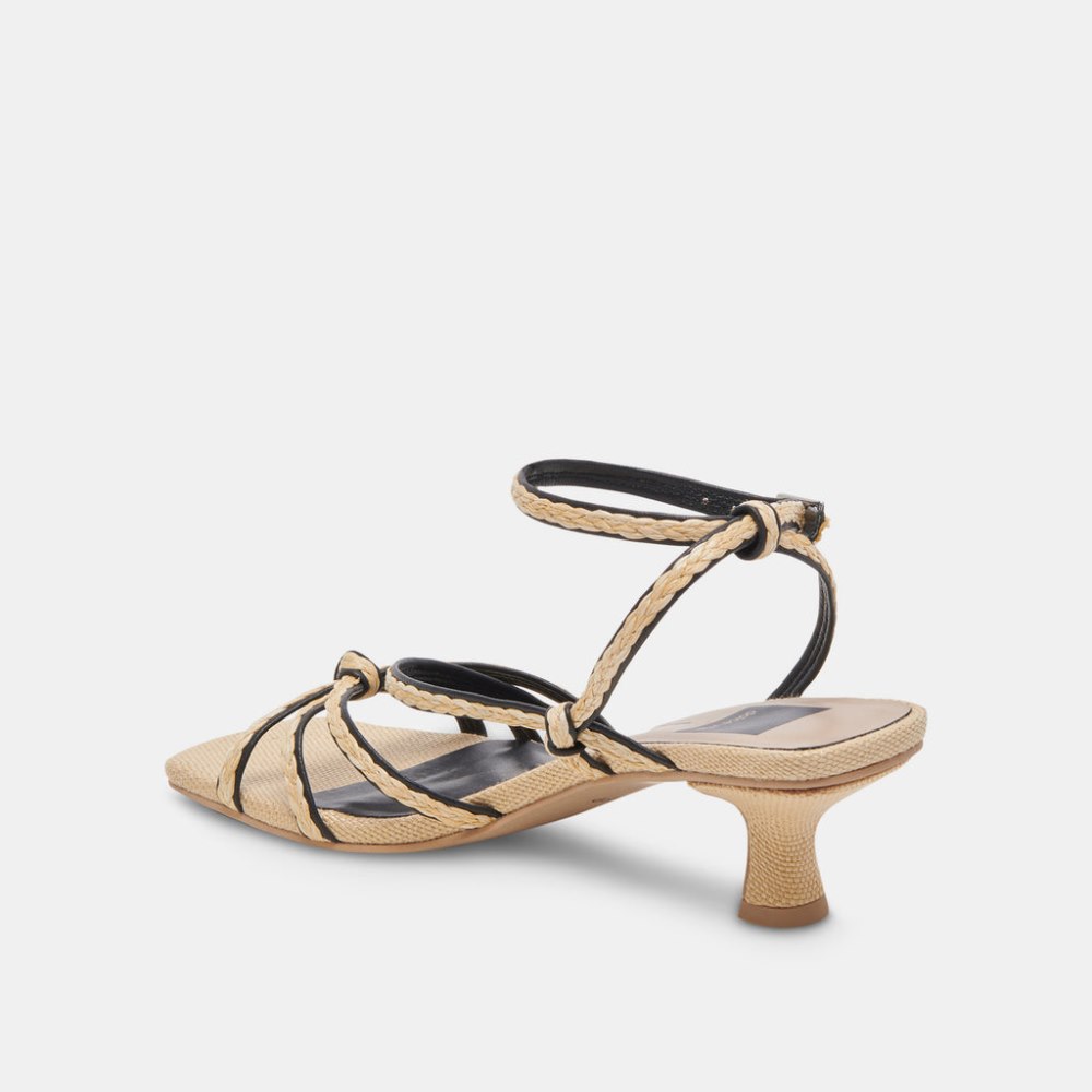 Dolce Vita Bev Braid Heels Black Natural Jute