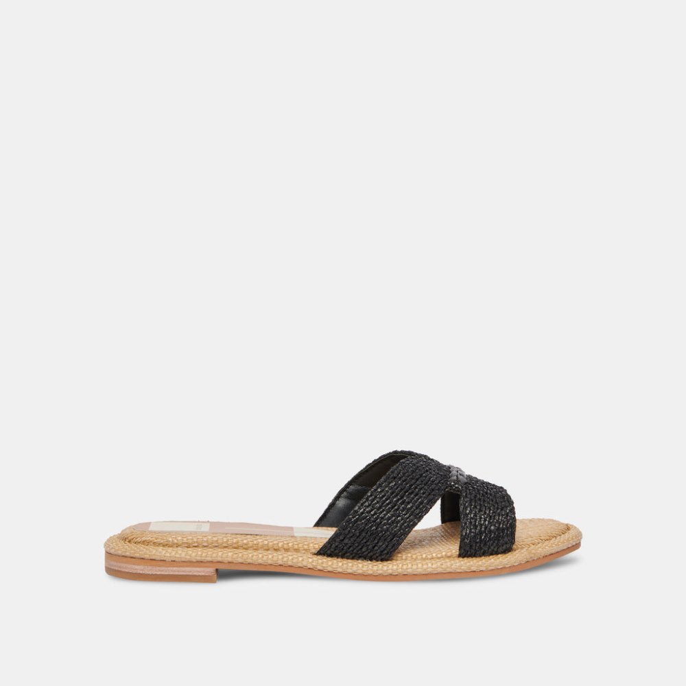 Dolce Vita Atomic Sandals Black Raffia