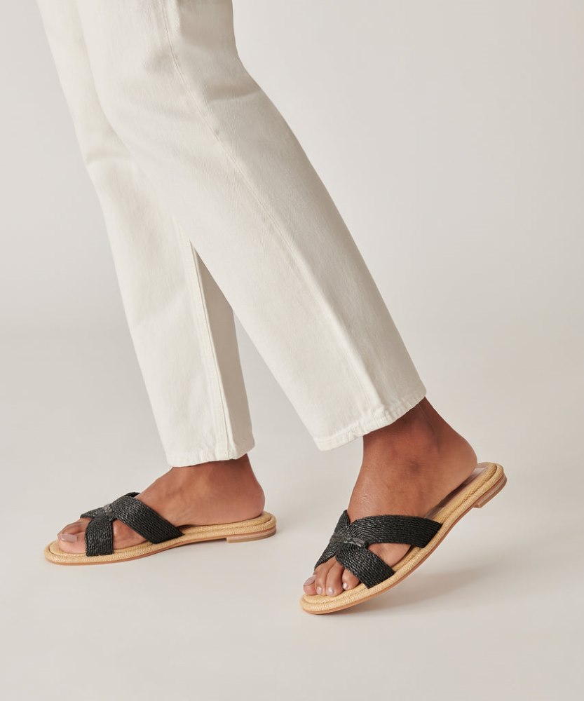 Dolce Vita Atomic Sandals Black Raffia