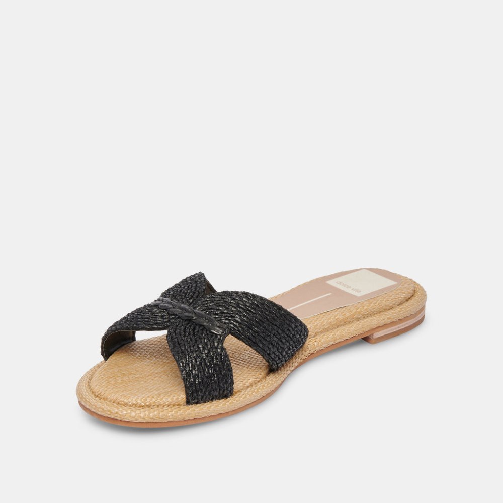 Dolce Vita Atomic Sandals Black Raffia
