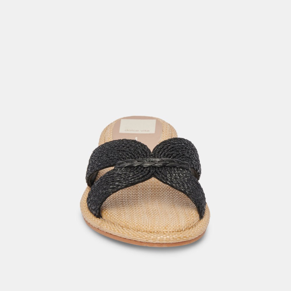 Dolce Vita Atomic Sandals Black Raffia