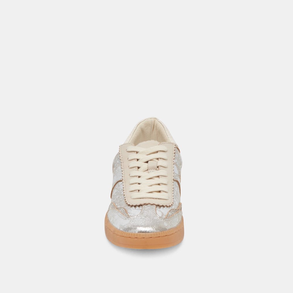 Dolce Vita Notice Wide Sneakers Silver Distressed Leather