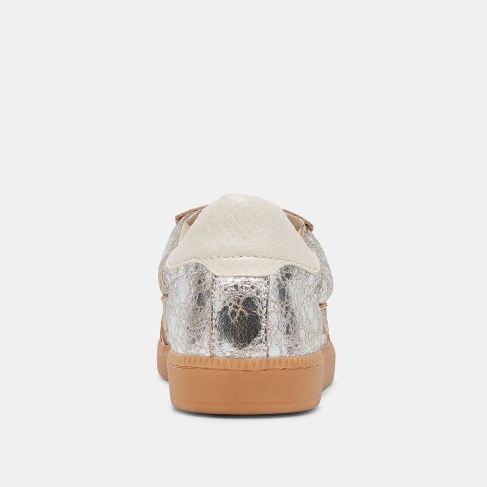 Dolce Vita Notice Wide Sneakers Silver Distressed Leather