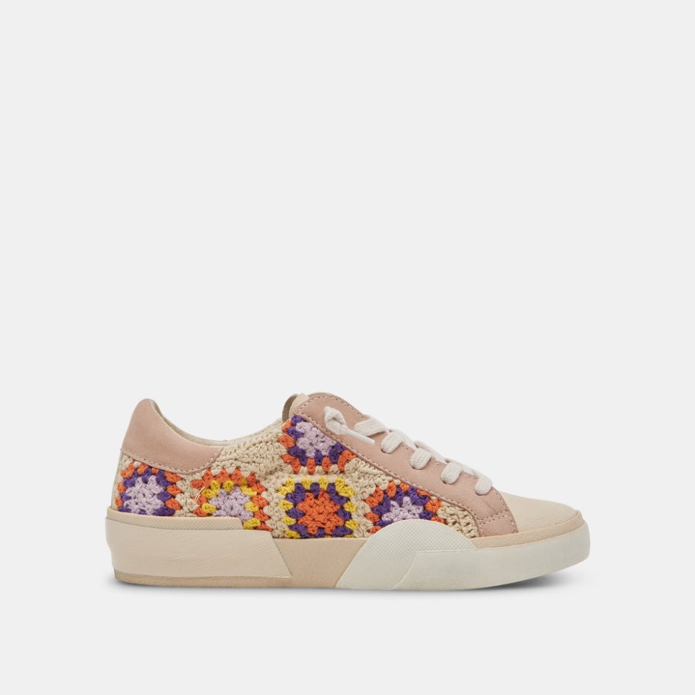 Dolce Vita Zina Crochet Sneakers Purple Floral Crochet