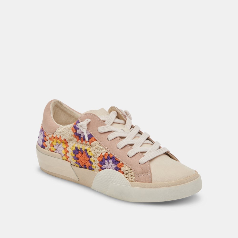 Dolce Vita Zina Crochet Sneakers Purple Floral Crochet